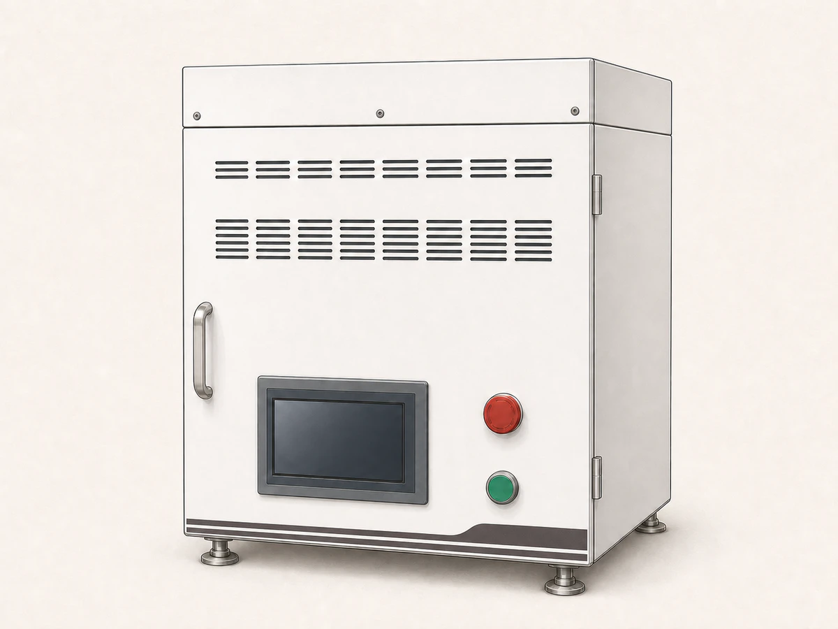 JM Auto C2 vacuum centrifugal concentrator with touchscreen and start and emergency-stop buttons